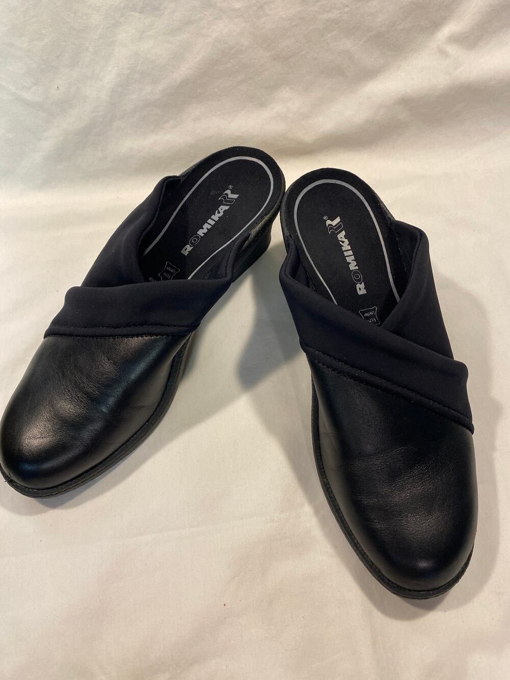 Romika Leather & Stretch Fabric Mule Low Heel Womens EU 39